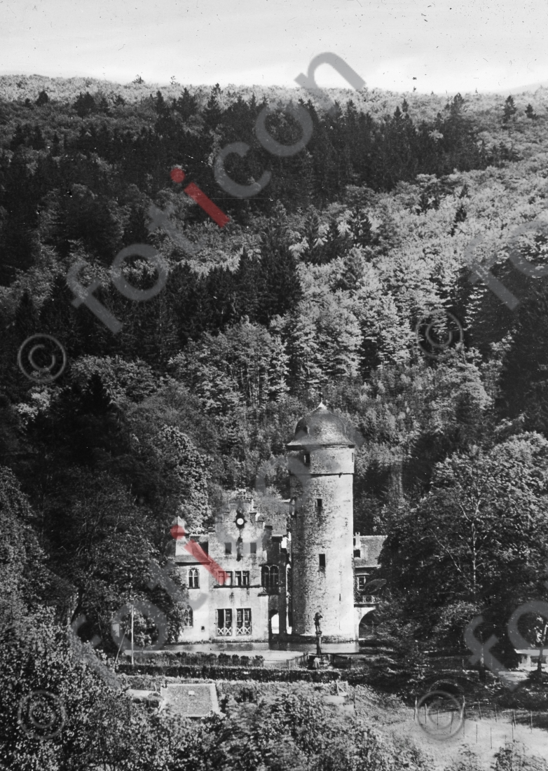 Schloss Mespelbrunn | Mespelbrunn Palace - Foto foticon-simon-162-002-sw.jpg | foticon.de - Bilddatenbank für Motive aus Geschichte und Kultur